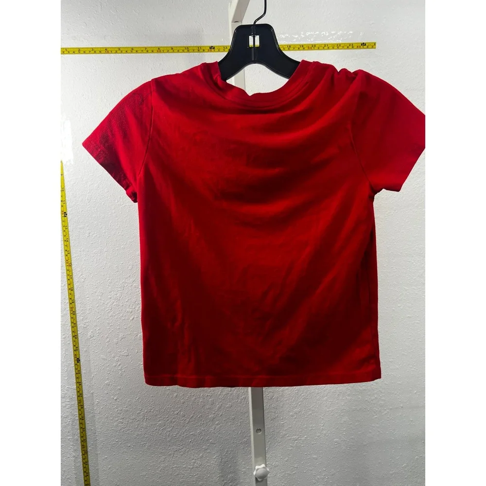 Cat & Jack Boys Girls Red Short Sleeve T-Shirt Size S 6/7 Crew Neck Cotton Blend